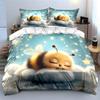 Cute Bee Plush Set for Bedroom Decor Multiple sizes kid's and adults' bedroom Exquisite 3PC bedding set gift