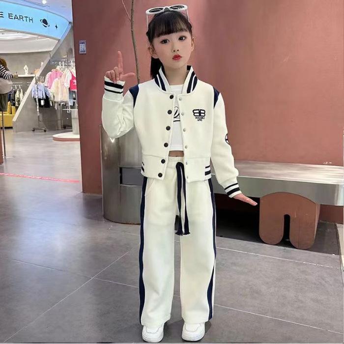 

Стильный осенний комплект бейсбольной формы в корейском стиле для девочек 110 cm абрикосовый