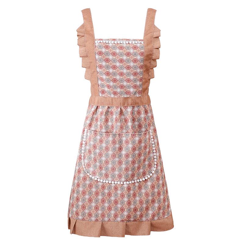 Schickes Prinzessin Latzkleid Schürze: Stilvolle, schmutzabweisende Arbeitskleidung mit großen Taschen zum Kochen und für zu Hause.