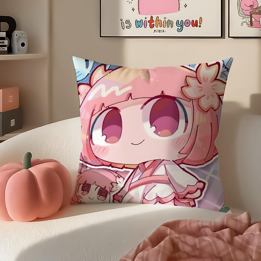 Cute Quirky Vocaloid Japanese PPepoyo Cushion Cover Pillowcase Short Plush Invisible Zipper Room Sofa Cushion Cover