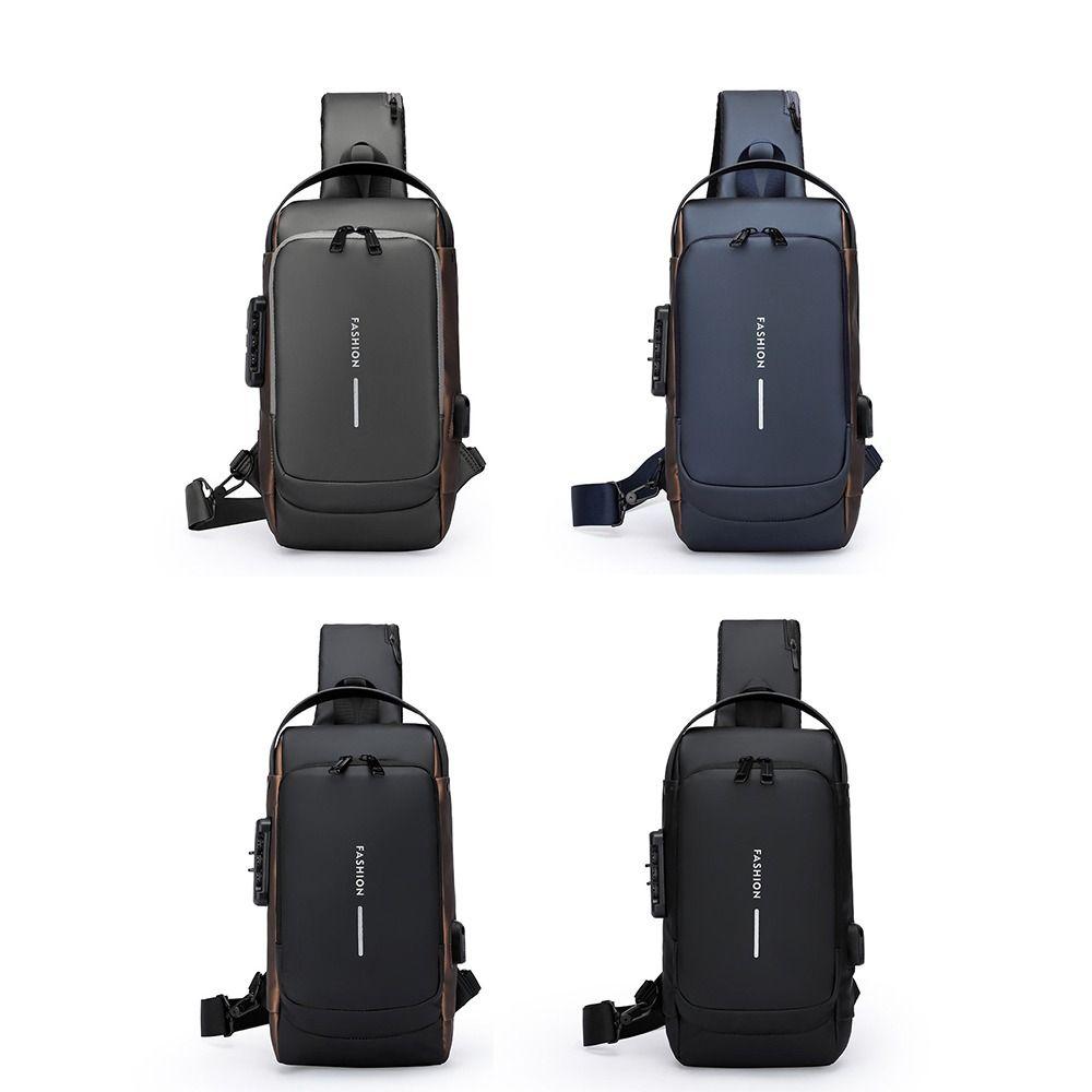 Password Lock Male Multifuctional Shoulder Bag Water Proof Sport Crossbody Bag  Motorcycle Use