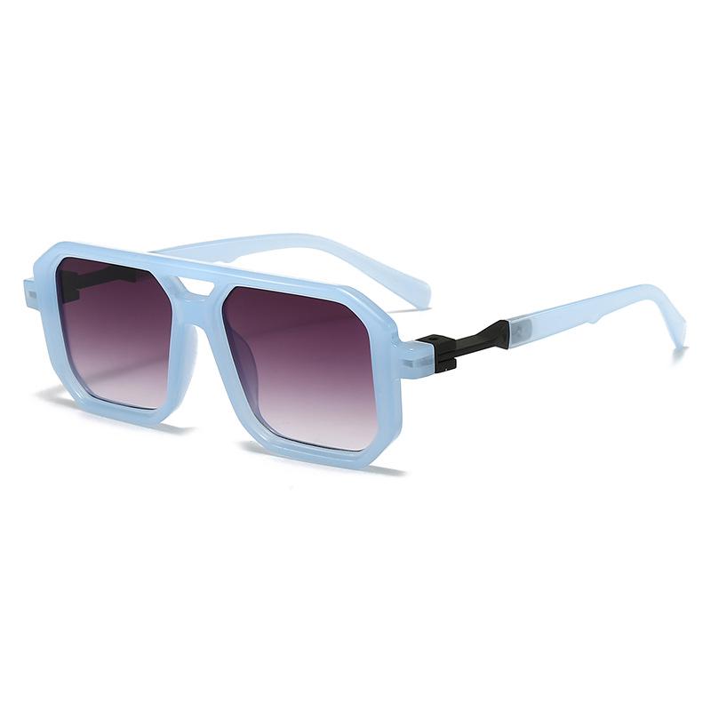 Trendy Retro Double Bridge Square Sunglasses for Men & Women - European & American Street Style
