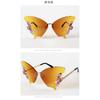 Luxury Butterfly Sunglasses Women Brand Y2k Vintage Rimless Oversized Sun Glasses Ladies Eyewear Gafas De Sol Gothic