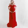 Basic Maternity Dress With Chiffon Fabric For Photoshoot And Summer Wear