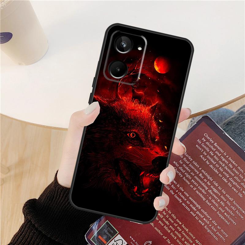 Angry Wolf Case For Realme GT 7 Pro GT 6T 6 5 C55 C53 C51 C21Y C25S C61 C67 C75 10 11 12 13 14 Pro Plus