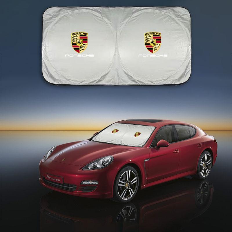 Capa Protetora Solar Dobrável para Para-brisa de Carro Protetor Solar de Janela Para Porsche Cayenne Panamera Macan 911 718 Taycan Boxster Cayman 918