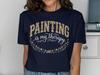 Painting Is My Therapy T-Shirt, Floral Artist Gift, Botanical Art Lover Tee,