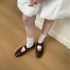 Flat-bottomed Mary Jane shoes women's shoes spring and autumn 2025 new round head shallow mouth one-word belt with skirt single shoes