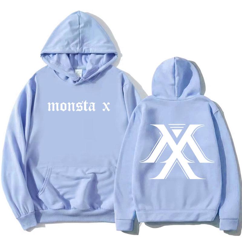 MONSTAX Boy Band Coreana Felpe alla Moda 2025 EP The X Stampa Grafica Felpe a Manica Lunga Autunno Pullover Donna Unisex