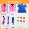 Wooden Shoe Tying Game Toy With Diy Fun For Kids Educational Play