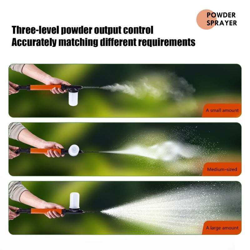 Dense But Powerful Powder Applicator Having 17 Degree Angled Handle For Precise Application On Leaves