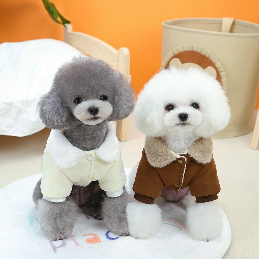 Winter Dog Warm Clothes Plush Dog Vest Coat Cute Dog Bodysuit  Cat
