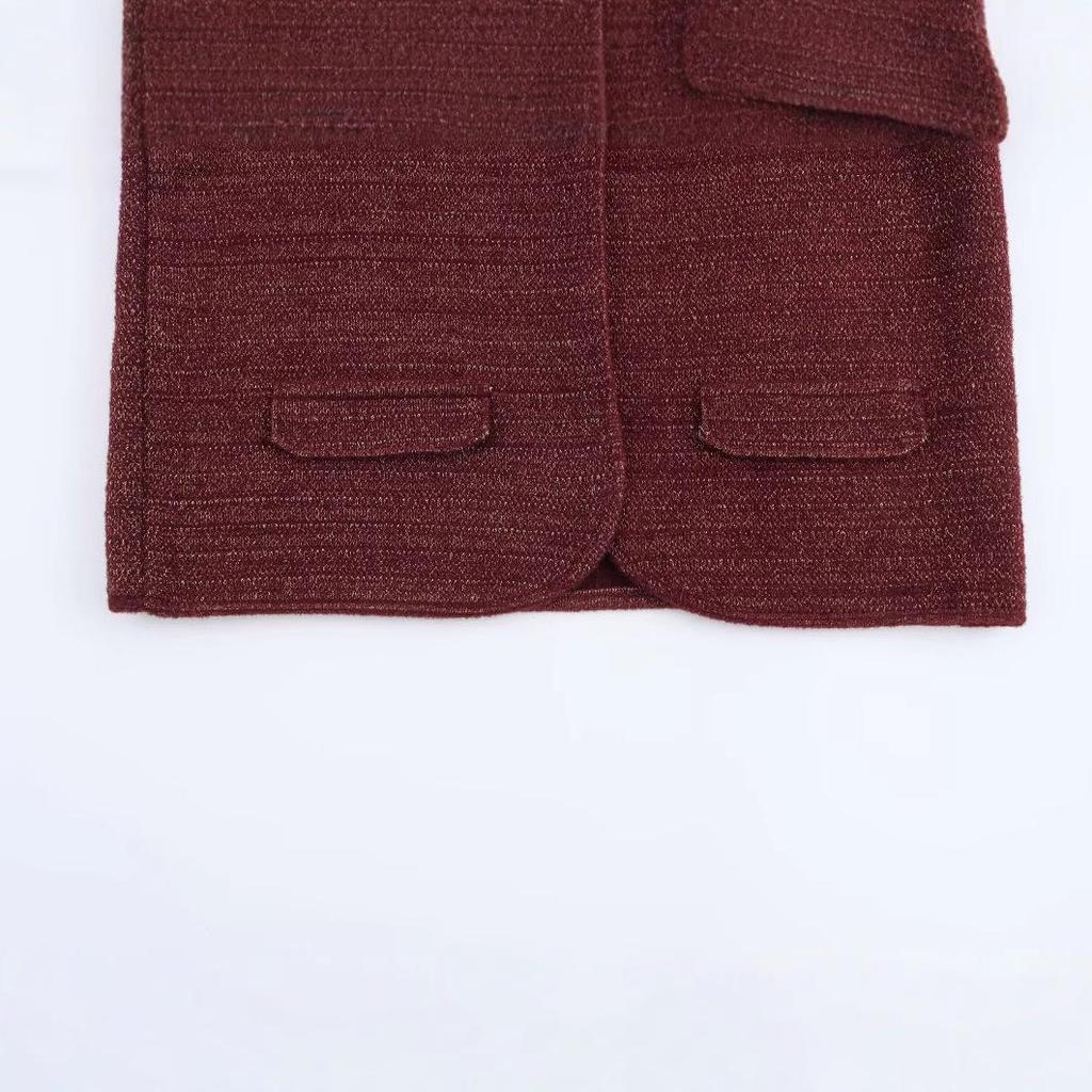 2024 Autumn Women's European & American Style Gold Thread Knit Cardigan Sweater