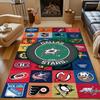 Tappeto Design Collage Loghi Squadre NHL, Tappeto Fantasia, Tappetino Antiscivolo Adatto per Divani del Soggiorno e della Camera da Letto