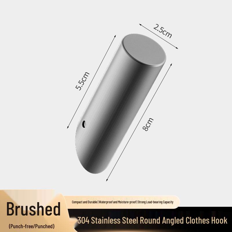 Stainless Steel No-Drill Wall Hook for Coats and Hats