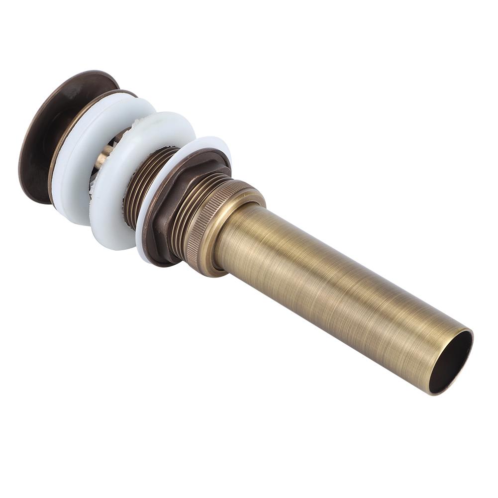 Drucktyp Eleganter Stil Messingbecken Pop-up Ablaufstopfen mit Überlauf Badezimmerzubehör