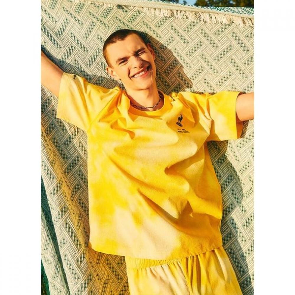 Le Coq SporTif Seersucker ShorT sLeeve T shirT Yel   qp223xwT61 YEL yellow/90 female M