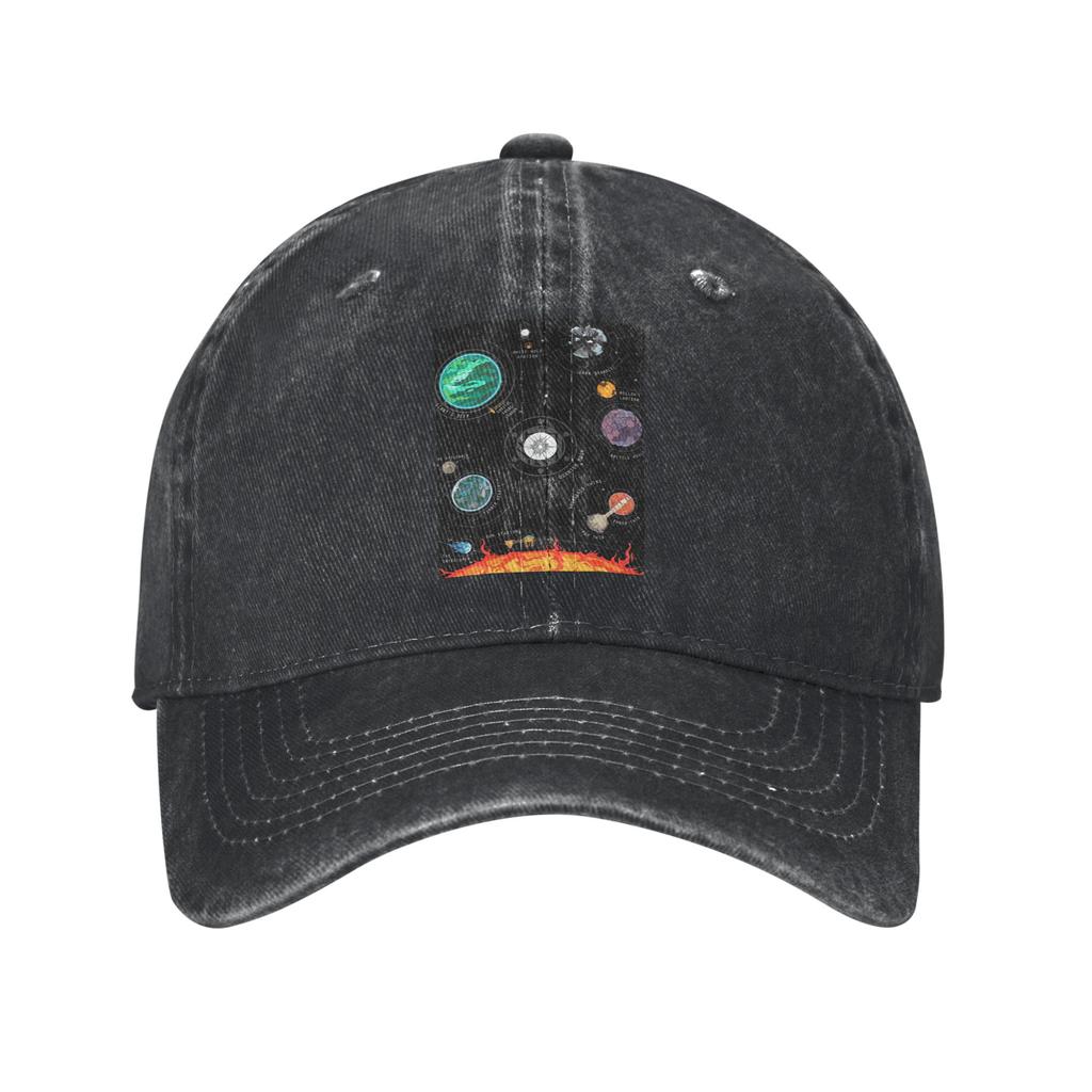 Outer Wilds System Baseballkappen Mode Gewaschene Denim-Hüte Kappe Streetwear Baseball-Cowboyhut für Unisex