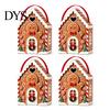 Reusable Holiday Gift Packaging Christmas House Box with Handle, 3D Gingerbread/Santa Claus/Tree/Snowflake Candy Snack Containers for Parties