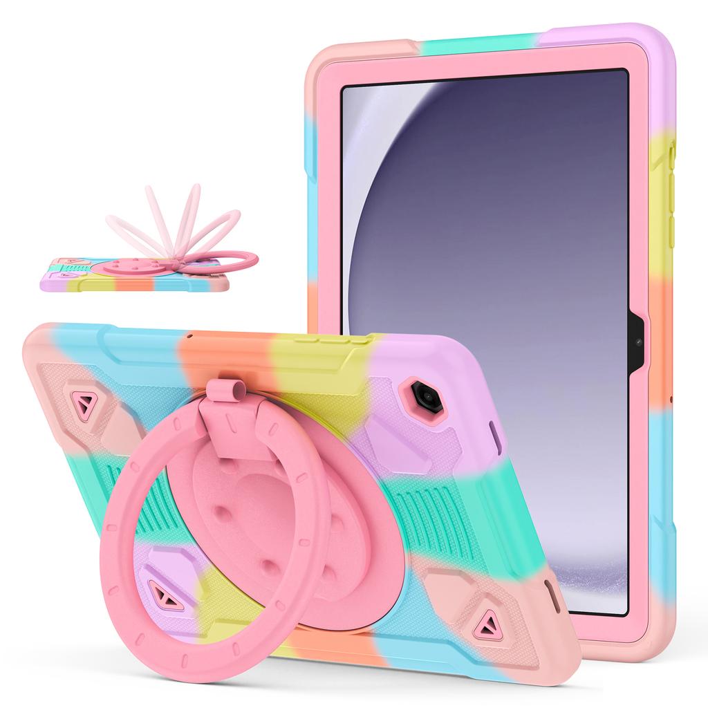 Tablet Case For Samsung Galaxy Tab A9 / Tab A11 with Hand Grip Kickstand Space Planet PC + Silicone Tablet Cover