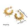 Europäischer und amerikanischer Stil Übertriebene Sonnenblumen-Ohrringe, Modische personalisierte Ohrringe, Ohrringe, Damen Tide Titanstahl vergoldet
