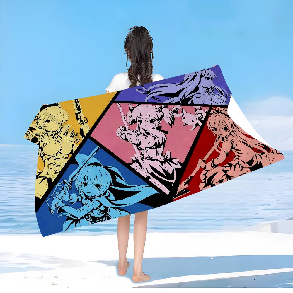 P-Puella Magi Madoka M-Magica Microfiber Beach Towel Absorbent Quick Dry Soft Yoga Swimming Resort Mountain Climbing Towel