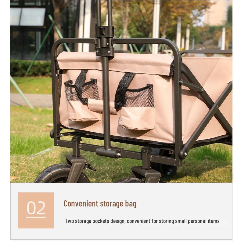 Portable Folding Cart for Camping & Shopping with 7-Inch Wheels