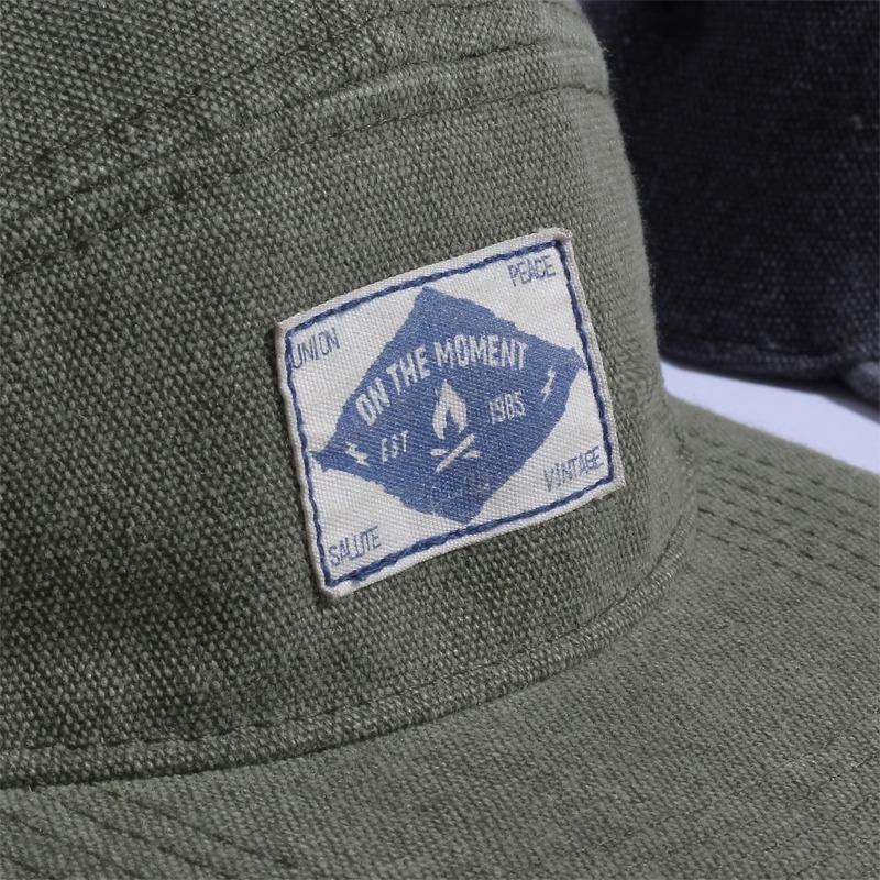 22SS Vintage Mountain Five-Panel Cap: American Heavyweight Washed, Soft Top, Flat Brim, Duckbill Style Japanese Baseball Hat