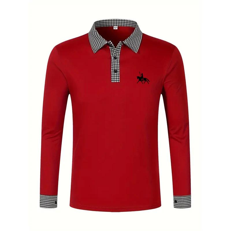 Spring And Autumn Men'S Long Sleeve Polo Shirt Classic Business Office T-Shirt Male Street Casual Fashion Solid Color Top