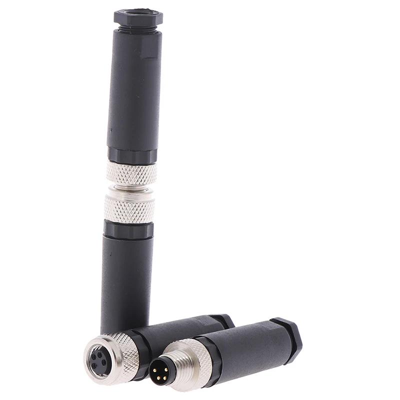1Pc M8 Sensor Connector 3/4 Pin Male/Female Straight Angle Plug