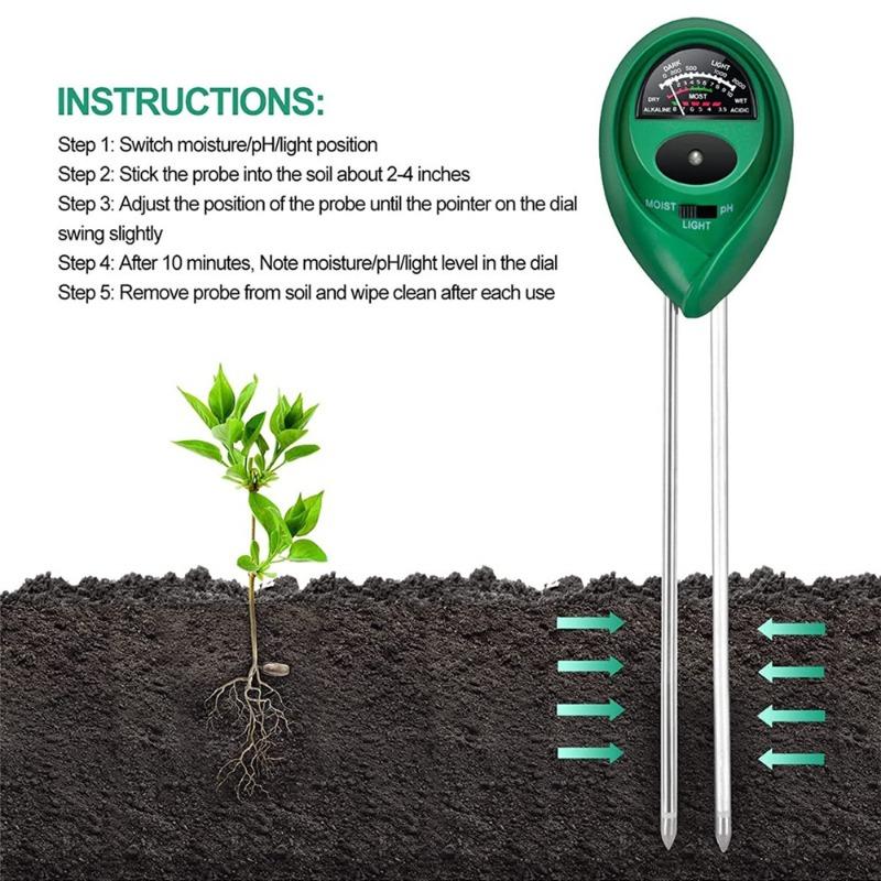 Plant Moisture Meter Soil Moisture Light PH Tester Soil Probe Test Kits for Indoor Outdoor Plant Care, Hydrometer for Plants