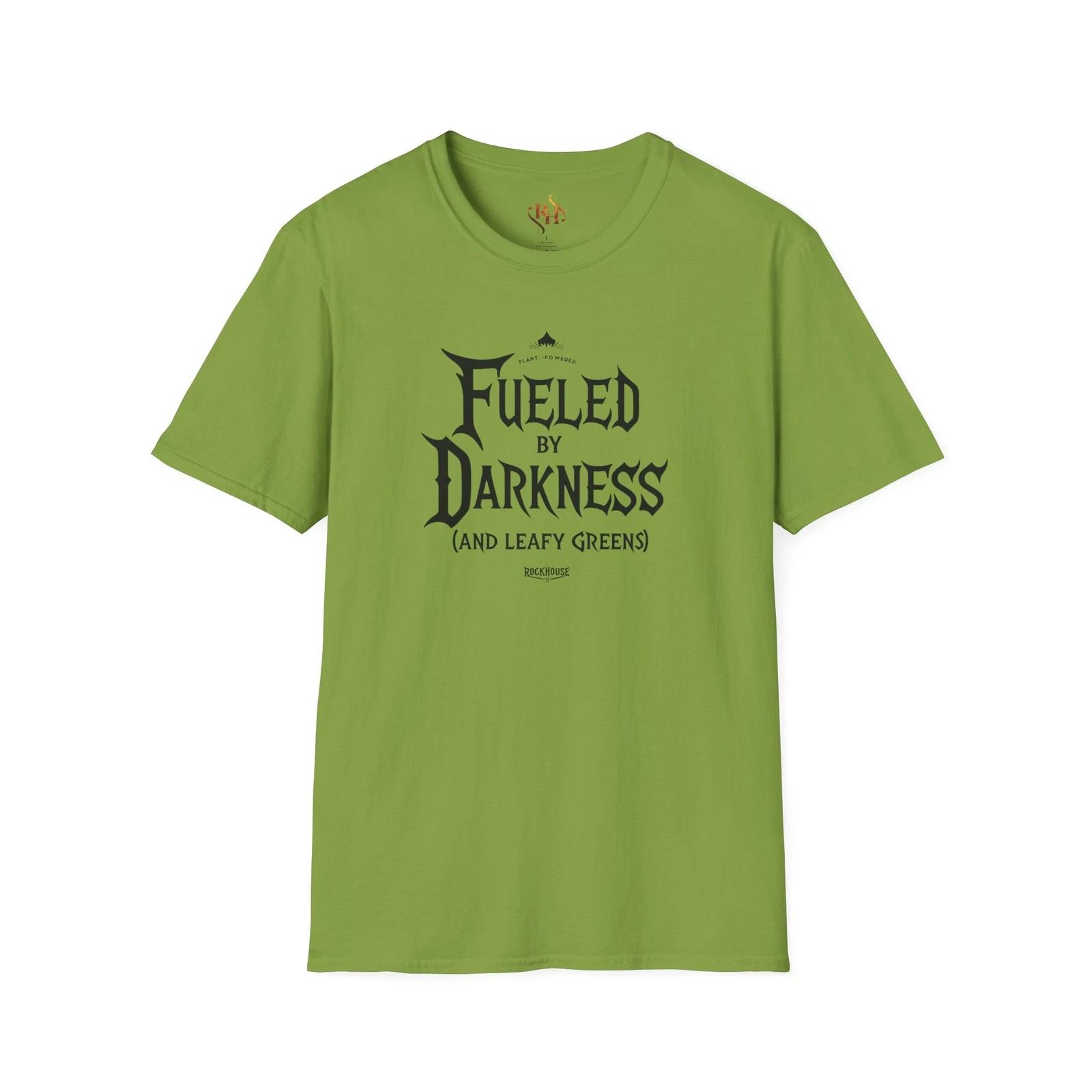 

Fueled by Darkness T-Shirt, Vegan Activist Tee, Halloween Apparel, Gift for 4XL