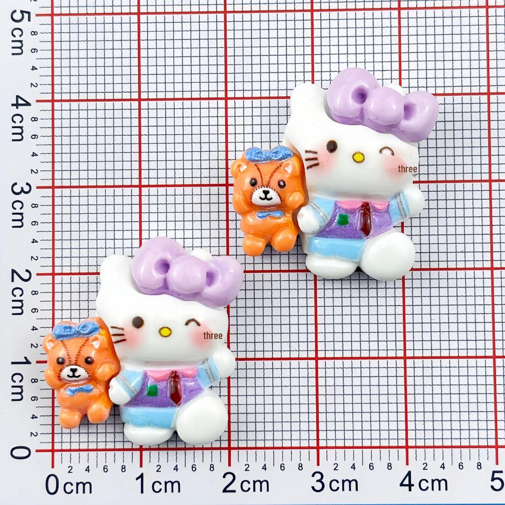 Cartoon Cat DIY Resin Accessories: Tie, Cream Glue, Phone Chain, Pendant, Buckle, Hair Clip, Ornaments.