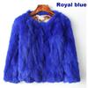 Lady Real Genuine Rabbit Fur 3/4 Sleeve Outwear Winter Warm Jacket Furry Coat