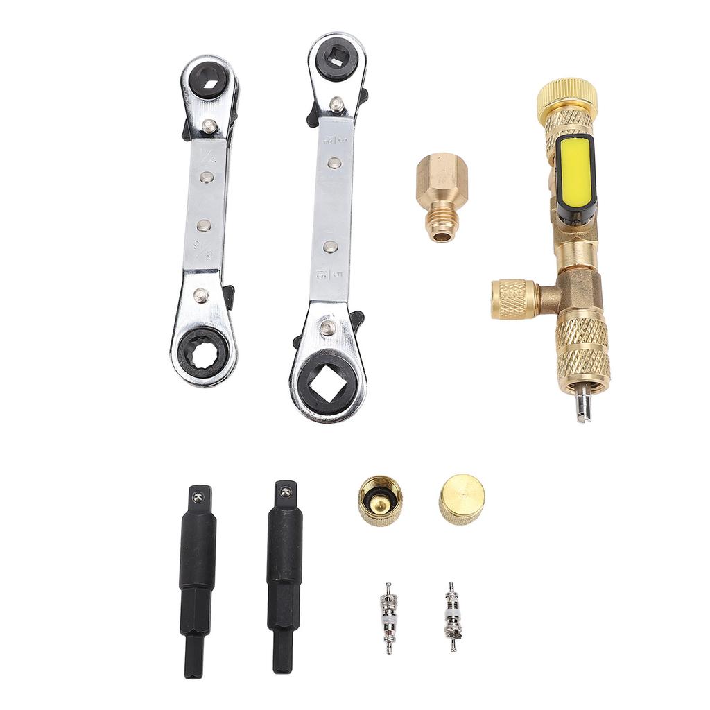 Valve Core Remover Tool with Dual Size SAE 1 4in and 5 16in Port Valve Core Remover Installer Tool for R22 R12 R407