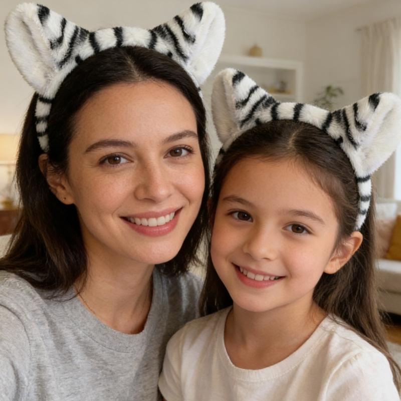 1/3Pcs Kids Zebras Costume Set Zebras Ear Headband Tail Bowtie for Halloween Christmas Cosplay Animal Dressing Up Set