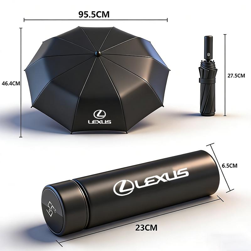 Car Stainless Steel Insulated Cup Auto Folding Umbrella For Lexus F SPORT RX330 IS250 Ct200h ES300h RX350 IS300h NX300h GS RC HS FP2