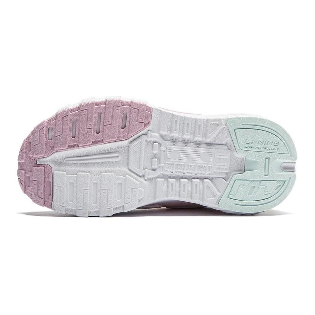Li Ning Kids Galaxy V2 Comfortable Simple Non-Slip Wear-Resistant Low-Top Casual Shoes Kids Casual Shoes Pink White YKNU004-4