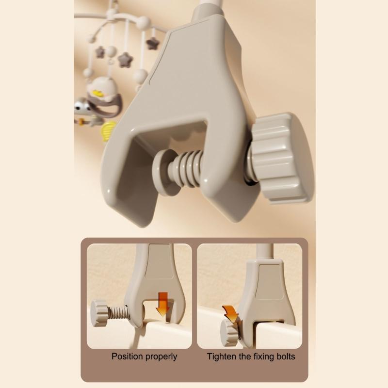 Infant Bedside Music Toy With Ceiling Light Show Auto Spin Mobile Built In Lullabies Wireless Remote For Newborns