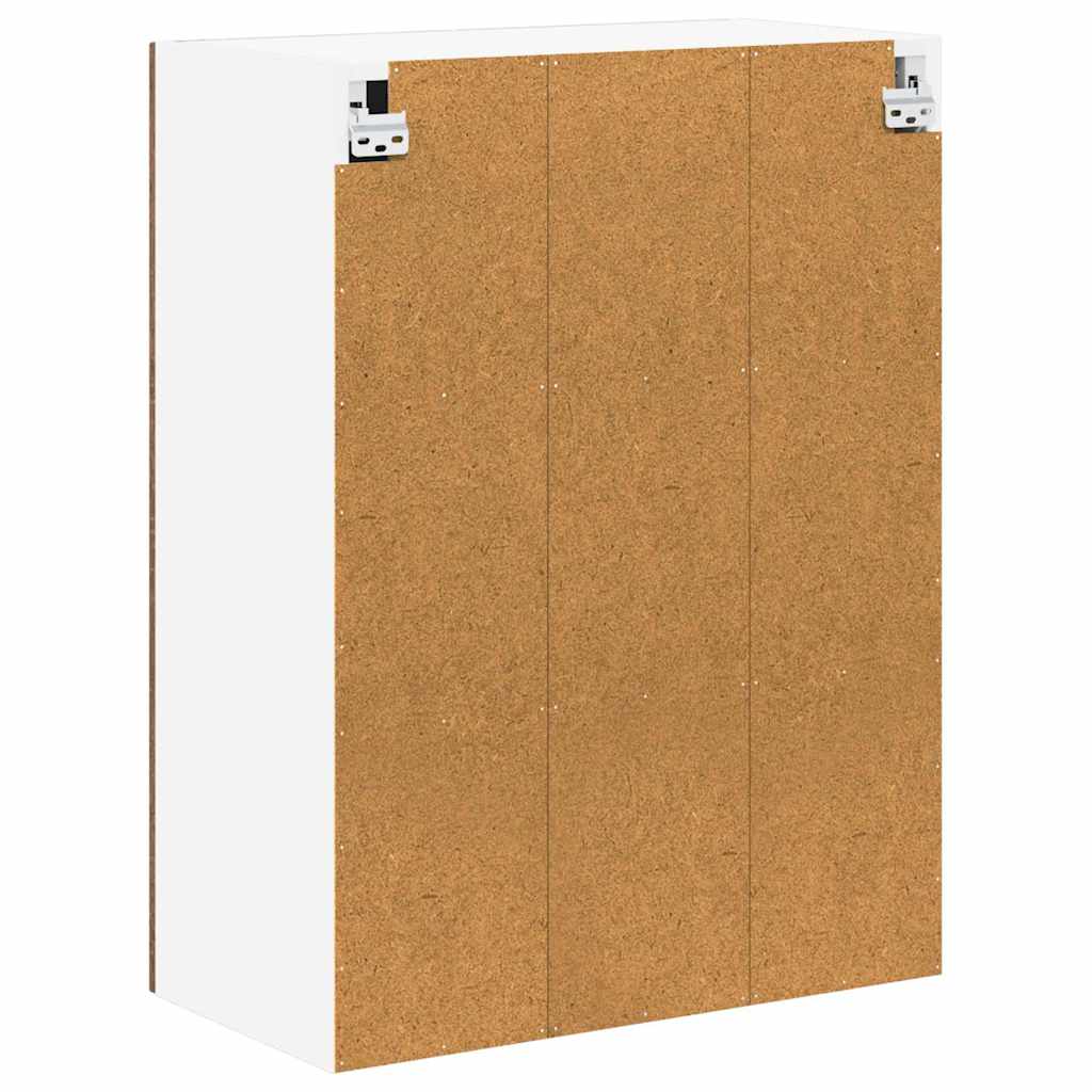 Wall Mounted Glass Cabinet LUCCA Brown Oak 60 x 31 x 80 cm Particleboard