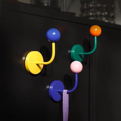Home Refrigerator Strong Magnetic Hook No-punch Traceless Decoration Powerful Door Magnet Hanger for Key Coat Bag Towel Holder