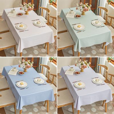 Nappe en peau d'agneau Imperméable et résistante à l'huile À laisser en place Ménage Rectangulaire Table de salle à manger Nappe Luxe léger Haut de gamme Tissu pour table basse