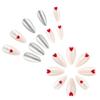 24 Pcs Elk Full Cover Stick On Nails Artificial Nails Medium Almond False Nails Christmas Press On Nails for Woman Girls