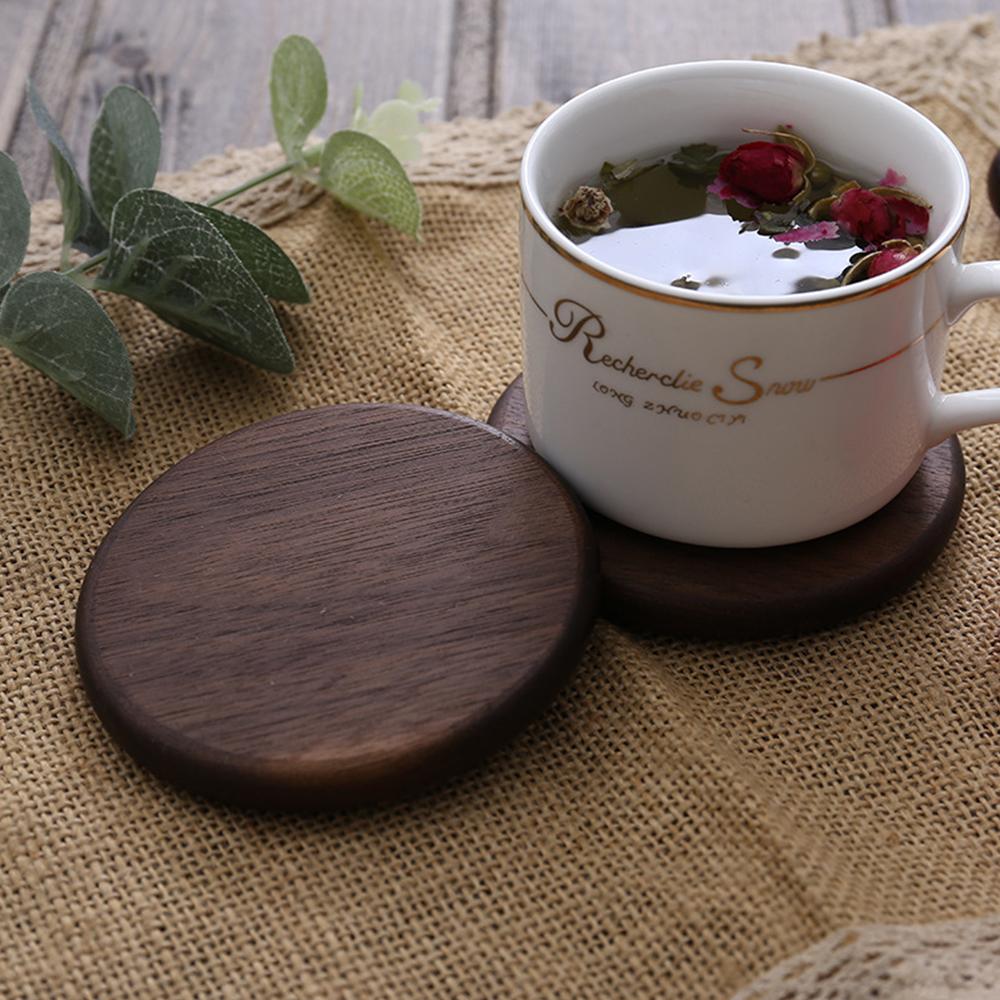 1Pcs Wood Placemats Coasters Tea Coffee Cup Pad Decor Durable Heat Resistant Square Round Drink Mat Bowl Teapot Holder 88cm