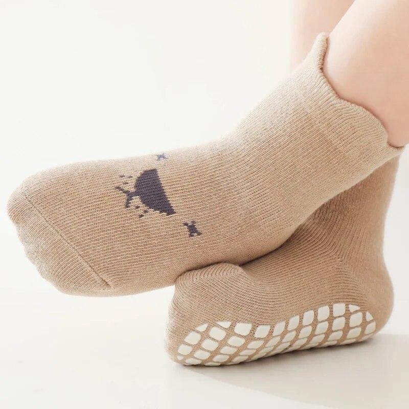 Children's Socks For Boys Girls Cotton Casual Kids Boy Girl Floor Socks Cartoon Print Baby Sock Anti Slip Spring Autumn
