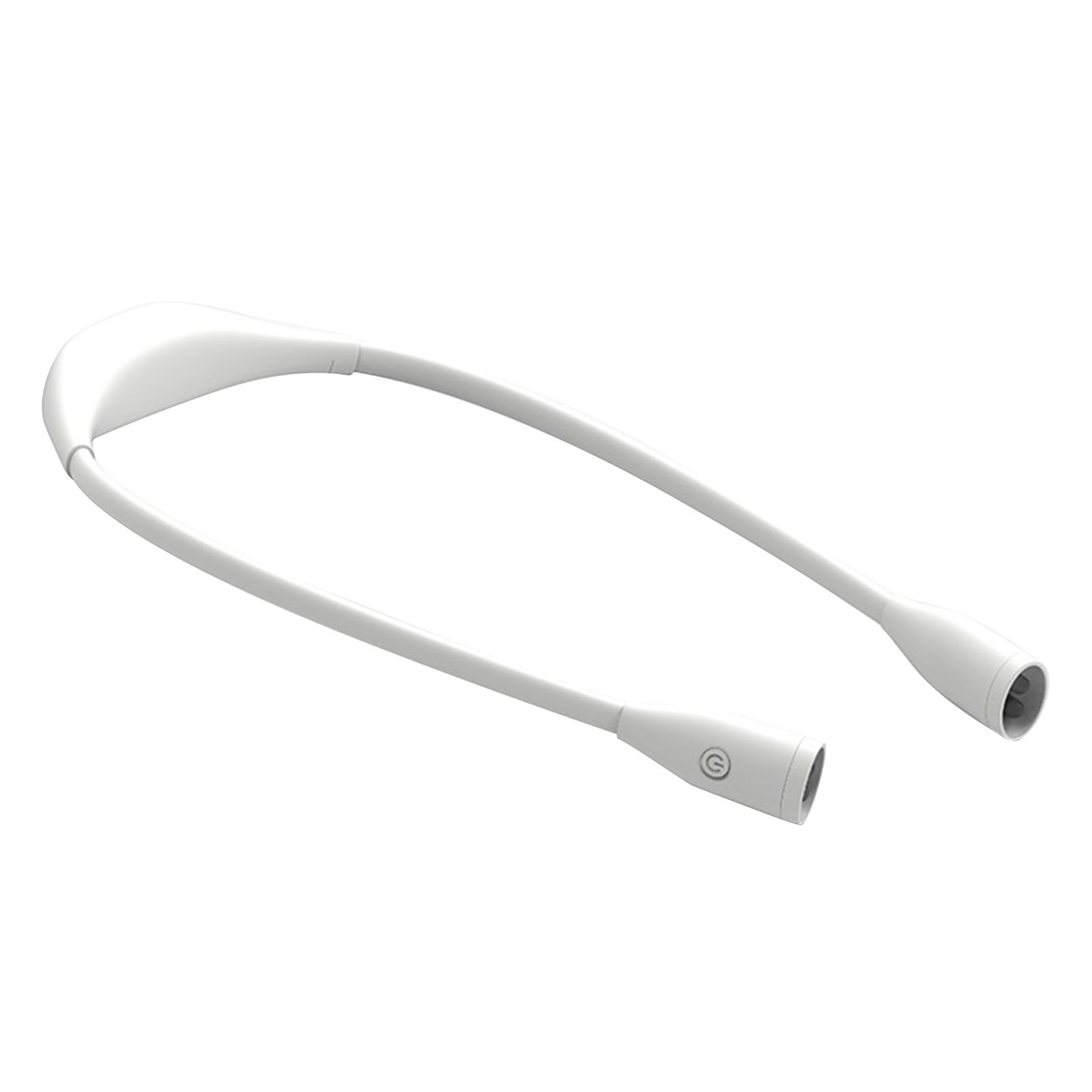 

USB Светодиодный фонарик для чтения книг, Перезаряжаемый ночной фонарь для бега, Бесступенчатая регулировка яркости, Фонарик с регулировкой на 360 градусов, Свободные руки для наружного освещения белый