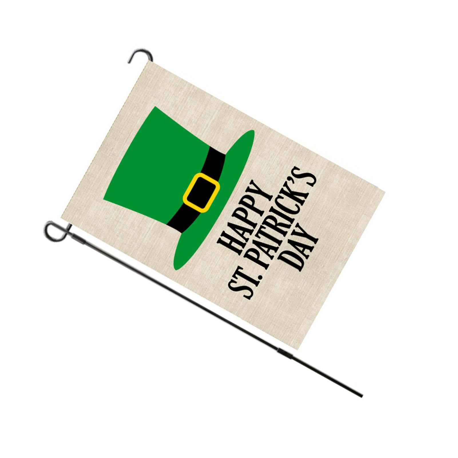 

St Patricks Day Flag Double Sided Decorative Fade Resistant Garden Leaf Flag for Lawn Courtyard