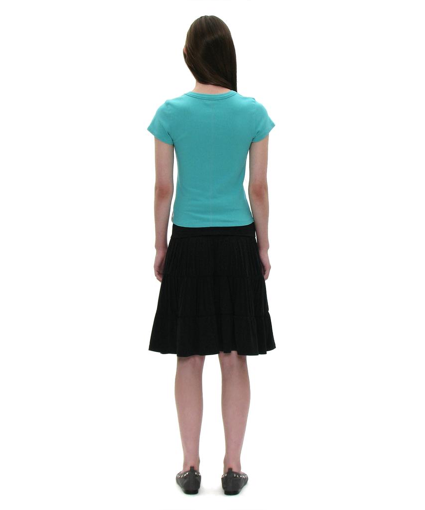 Partimento Woman Pwc Jersey Shirred Tiered Midi Skirt_Black