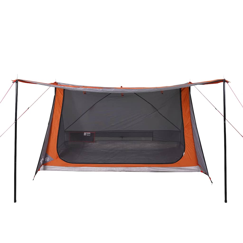 2 Person Camping Tent Grey and Orange Waterproof