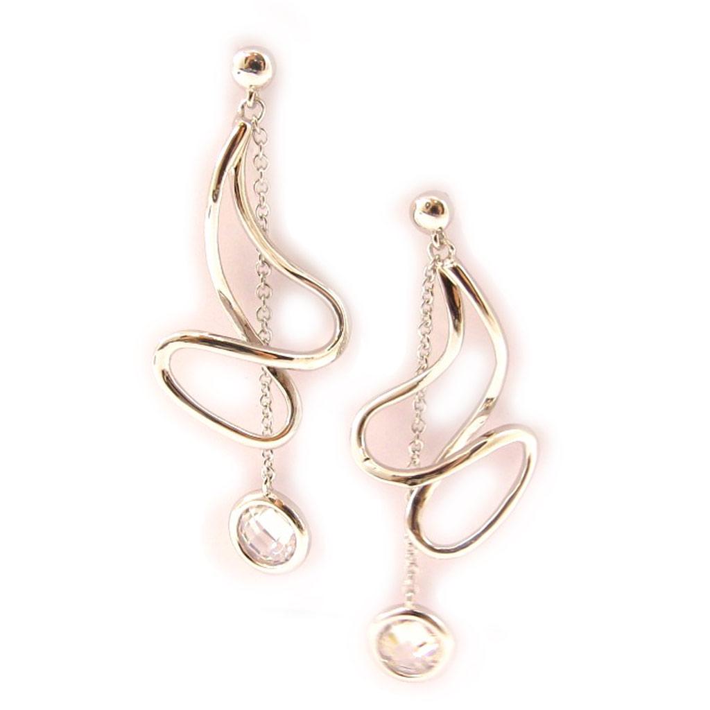 Les Trésors De Lily [L4666] - Silver 'Goddess' Earrings, Silver-white (rhodium-plated) - 45x15 Mm